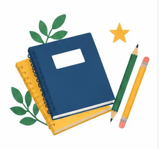 Ilustración de materiales escolares