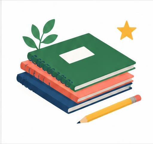 Ilustración de materiales escolares