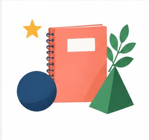 Ilustración de materiales escolares